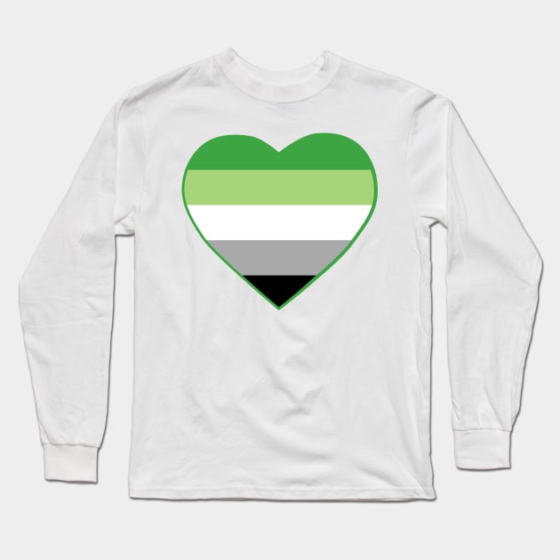 Pride Flag Heart Aromantic Long Sleeve T-Shirt by VanumChan